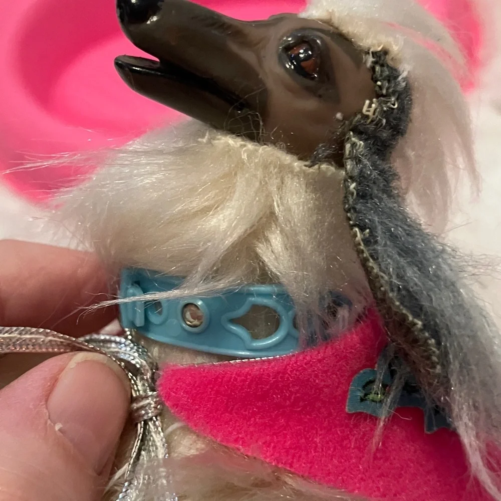 Barbie Beauty Afghan Dog With Bed, collar, bowl 1979 vintage - Picture 6 of 6